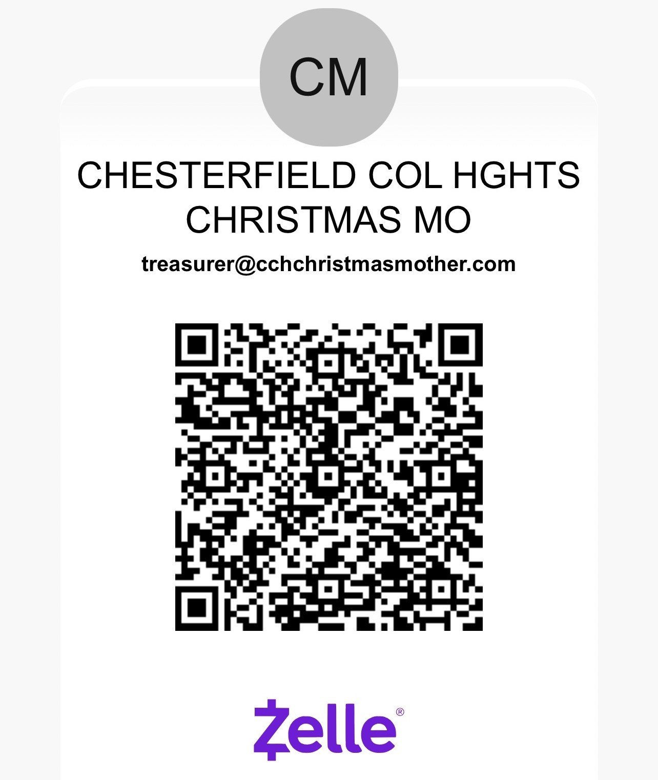 Donate Via Zelle
